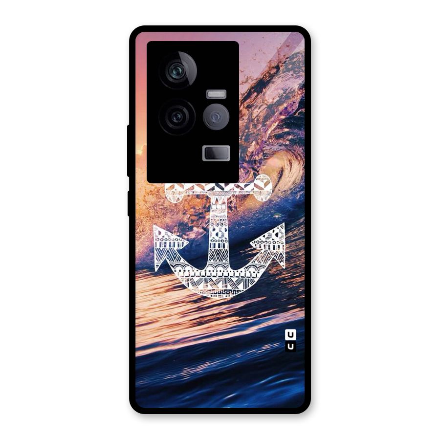 Ocean Anchor Wave Glass Back Case for Vivo iQOO 11 5G