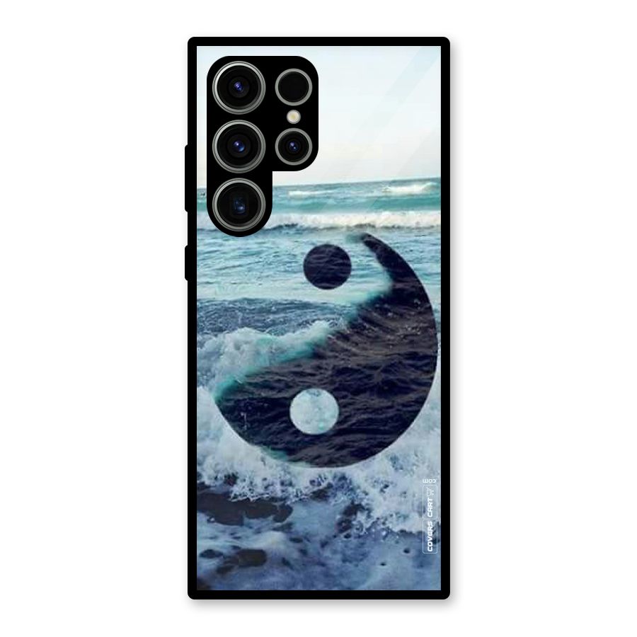 Oceanic Peace Design Glass Back Case for Galaxy S23 Ultra