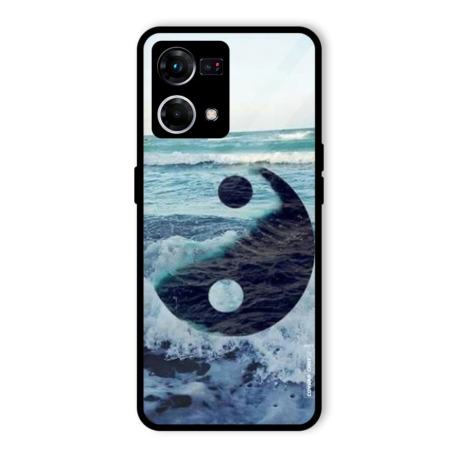 Oceanic Peace Design Glass Back Case for Oppo F21 Pro 5G