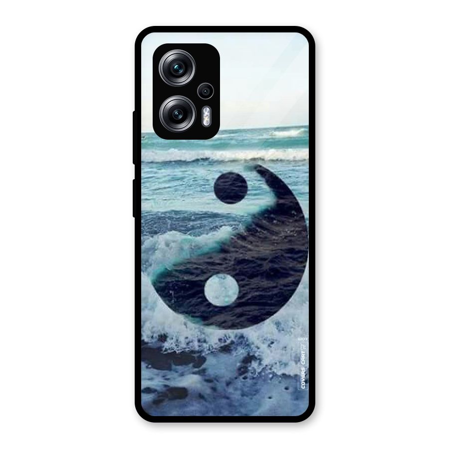 Oceanic Peace Design Glass Back Case for Redmi K50i