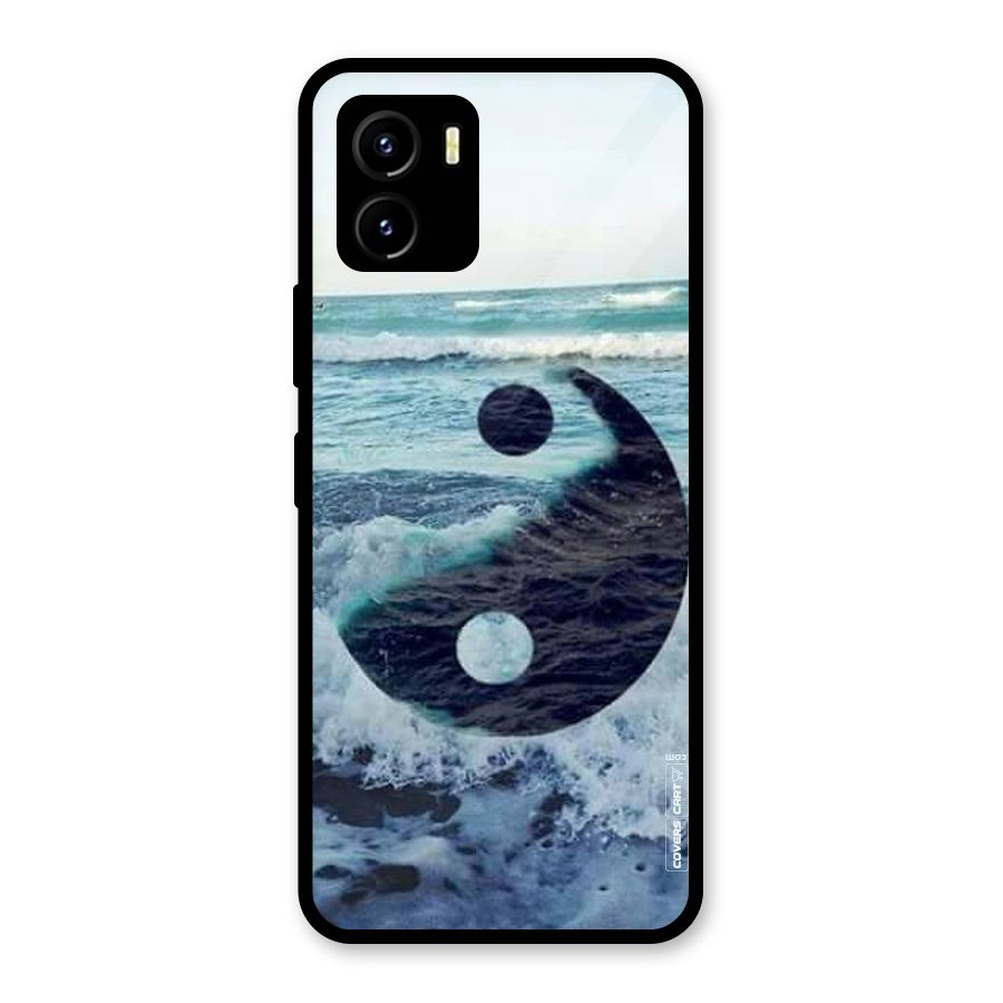 Oceanic Peace Design Glass Back Case for Vivo Y15s
