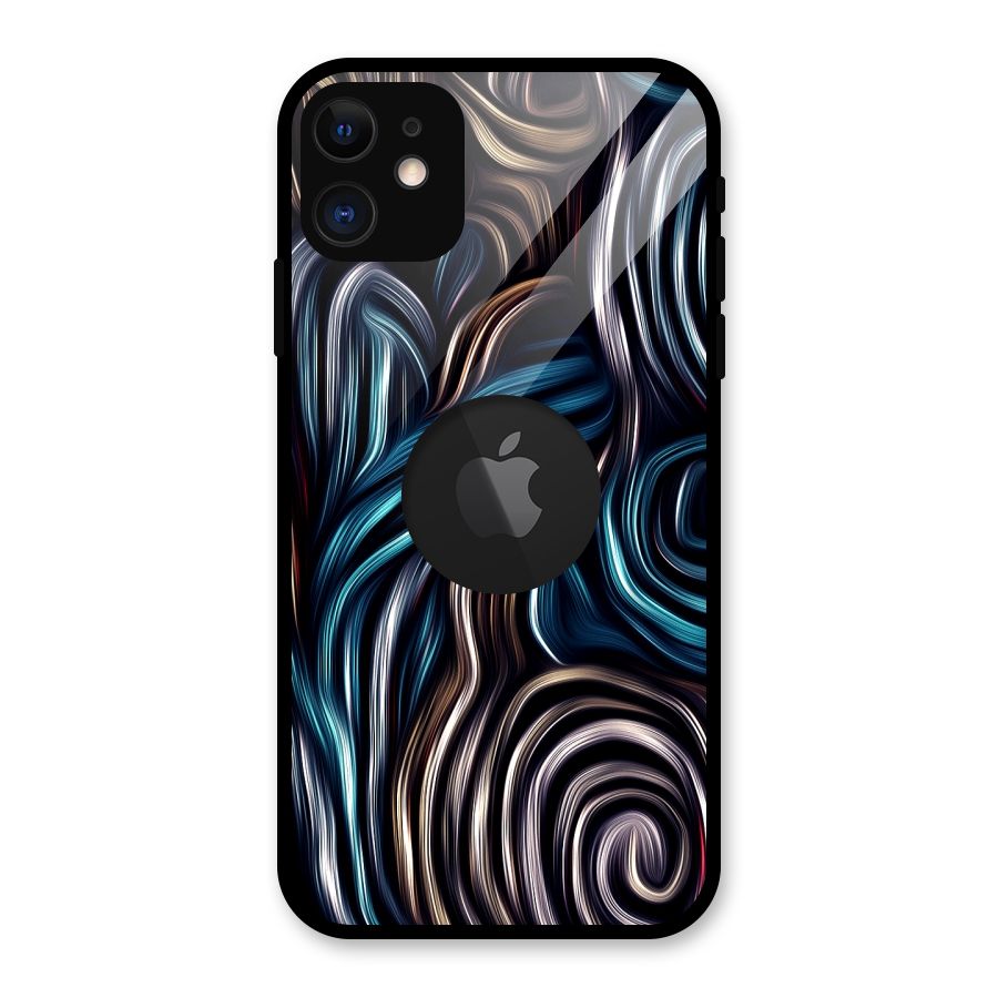 Oil Paint Artwork Glass Back Case for iPhone 11 Logo Cut