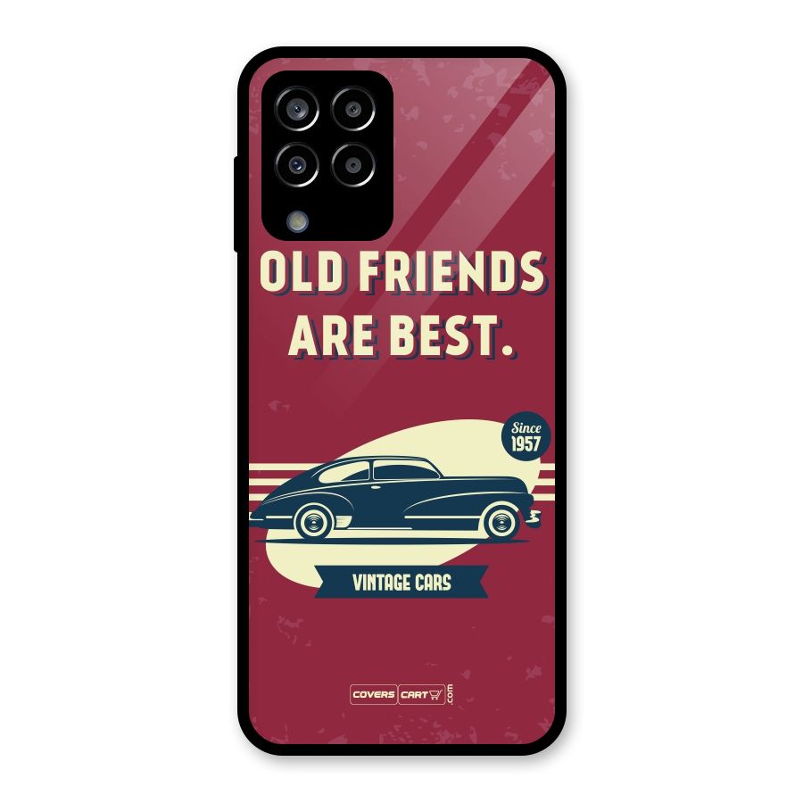 Old Friends Vintage Car Glass Back Case for Galaxy M33