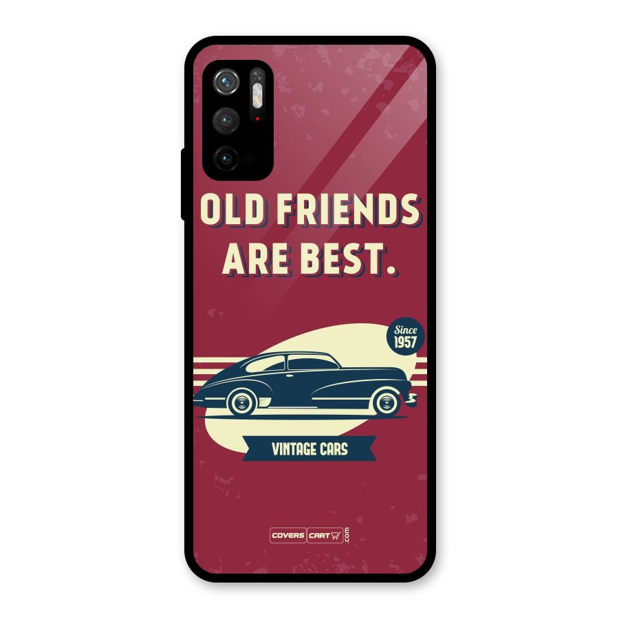 Old Friends Vintage Car Glass Back Case for Poco M3 Pro 5G
