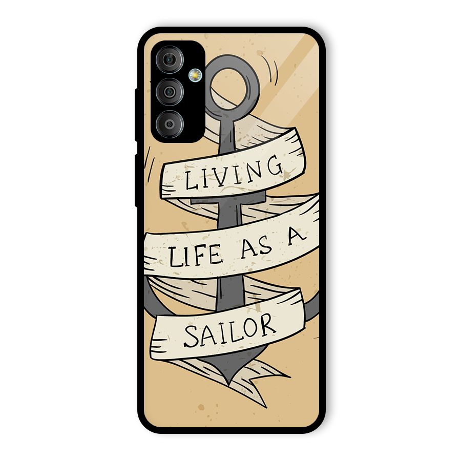Old School Anchor Glass Back Case for Galaxy F23