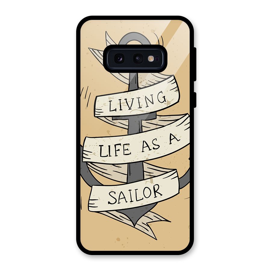 Old School Anchor Glass Back Case for Galaxy S10e