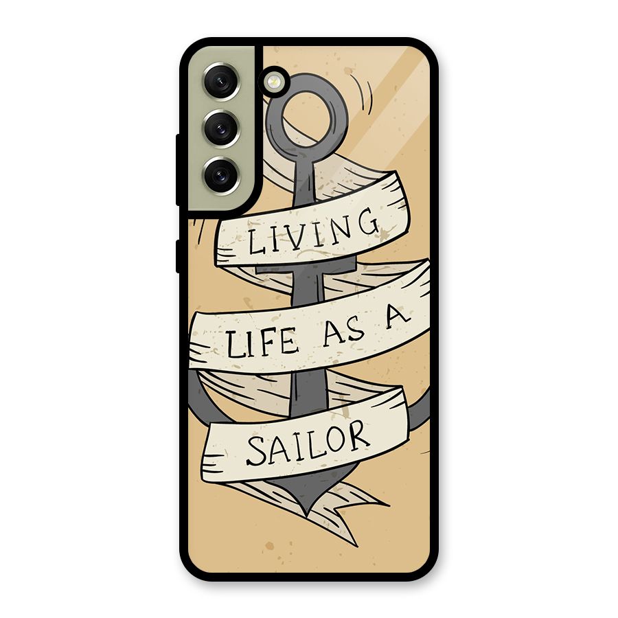 Old School Anchor Glass Back Case for Galaxy S21 FE 5G