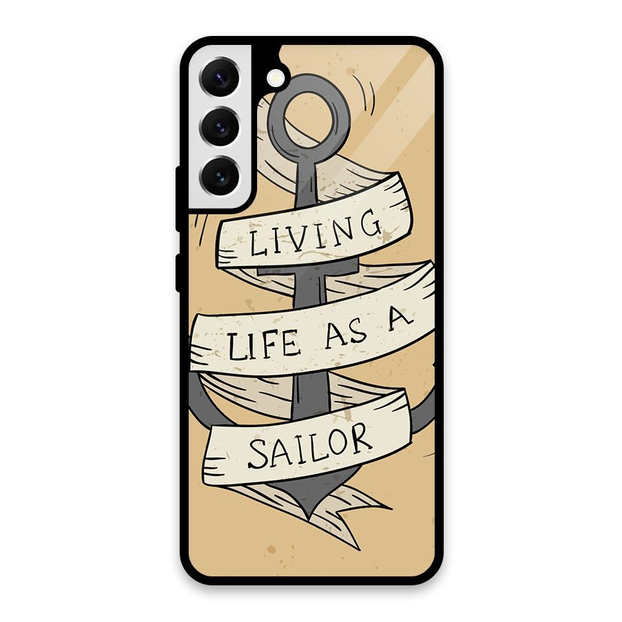 Old School Anchor Glass Back Case for Galaxy S22 Plus 5G