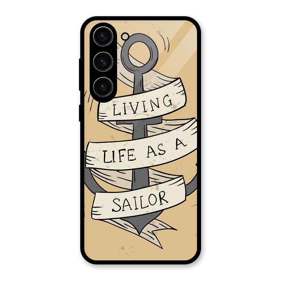 Old School Anchor Glass Back Case for Galaxy S23 Plus