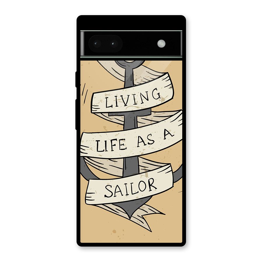Old School Anchor Glass Back Case for Google Pixel 6a