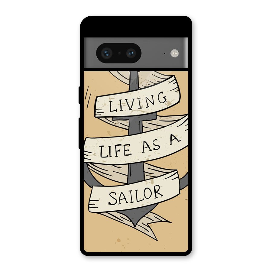 Old School Anchor Glass Back Case for Google Pixel 7