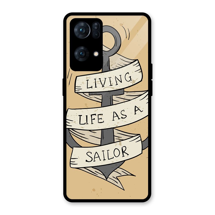 Old School Anchor Glass Back Case for Oppo Reno7 Pro 5G