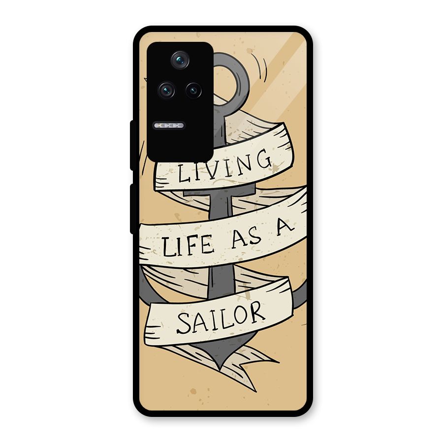 Old School Anchor Glass Back Case for Poco F4 5G