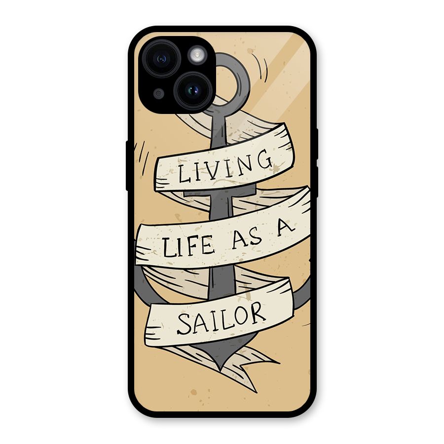 Old School Anchor Glass Back Case for iPhone 14