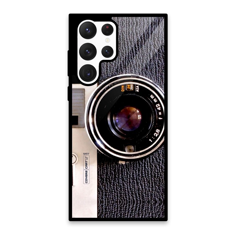 Old School Camera Glass Back Case for Galaxy S22 Ultra 5G