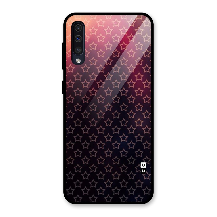 Ombre Stars Glass Back Case for Galaxy A50