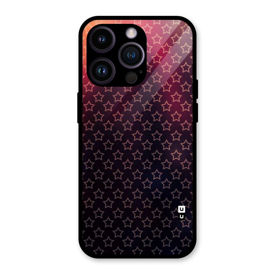 Ombre Stars Glass Back Case for iPhone 14 Pro