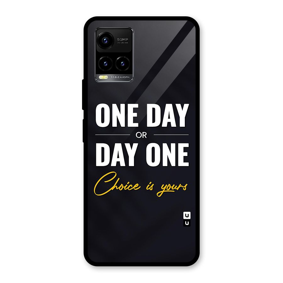 One Day or Day One Glass Back Case for Vivo Y21 2021