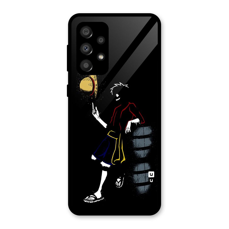 One Piece Luffy Style Glass Back Case for Galaxy A32