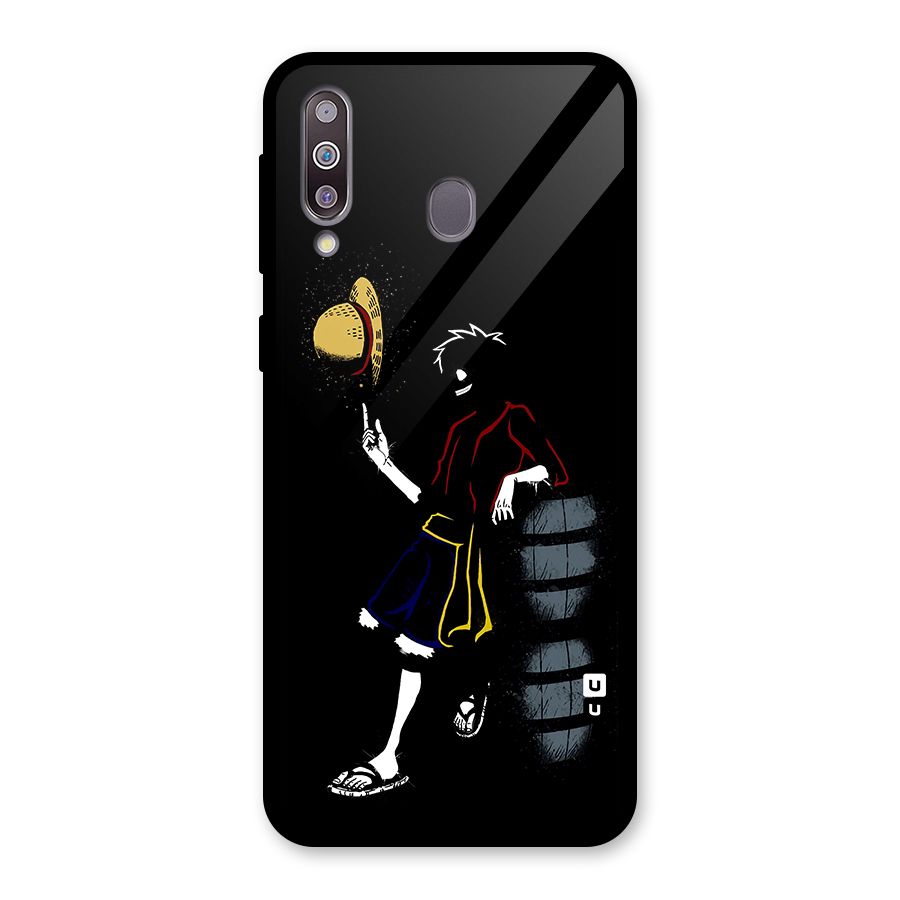One Piece Luffy Style Glass Back Case for Galaxy M30