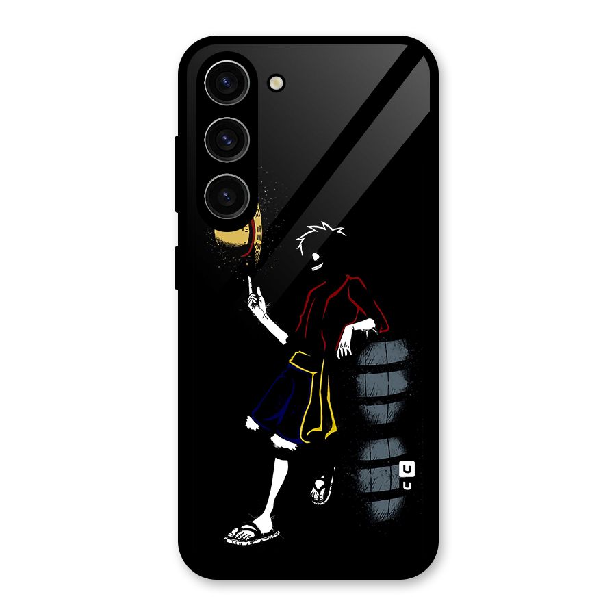 One Piece Luffy Style Glass Back Case for Galaxy S23