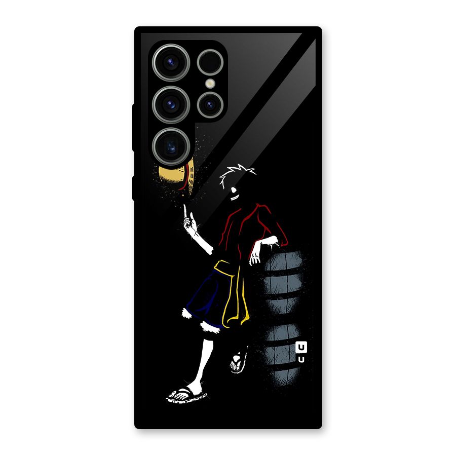 One Piece Luffy Style Glass Back Case for Galaxy S23 Ultra