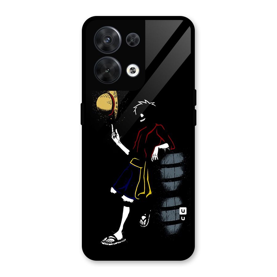 One Piece Luffy Style Glass Back Case for Oppo Reno8 5G