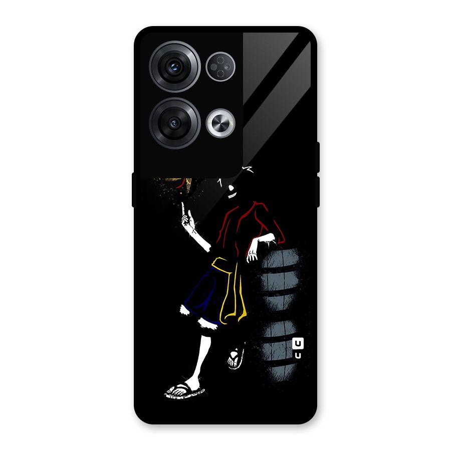 One Piece Luffy Style Glass Back Case for Oppo Reno8 Pro 5G