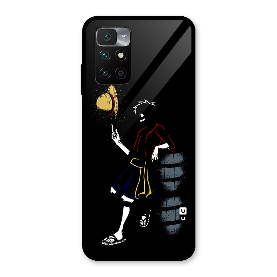 One Piece Luffy Style Glass Back Case for Redmi 10 Prime