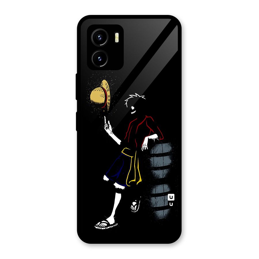 One Piece Luffy Style Glass Back Case for Vivo Y15s
