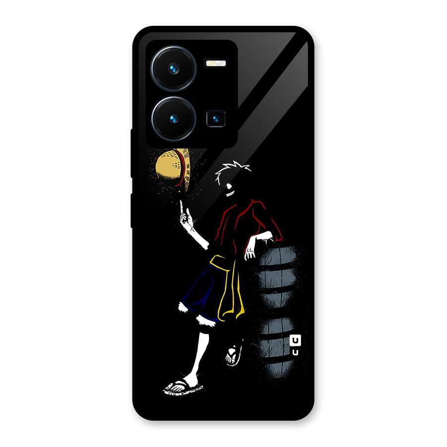 One Piece Luffy Style Glass Back Case for Vivo Y35