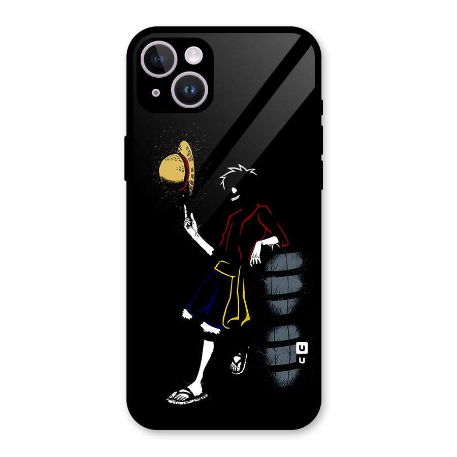 One Piece Luffy Style Glass Back Case for iPhone 14 Plus
