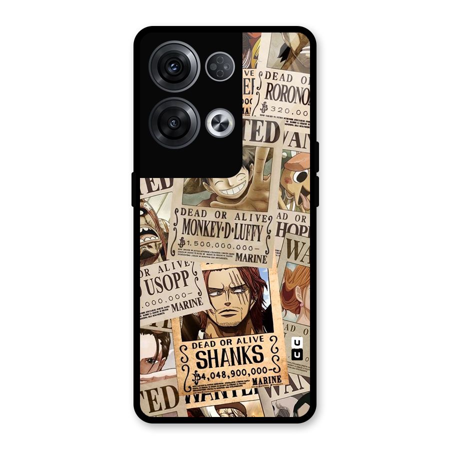 One Piece Most Wanted Glass Back Case for Oppo Reno8 Pro 5G
