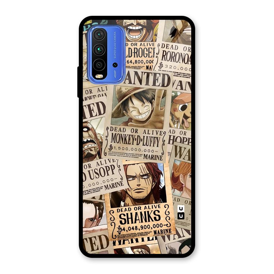 One Piece Most Wanted Glass Back Case for Redmi 9 Power
