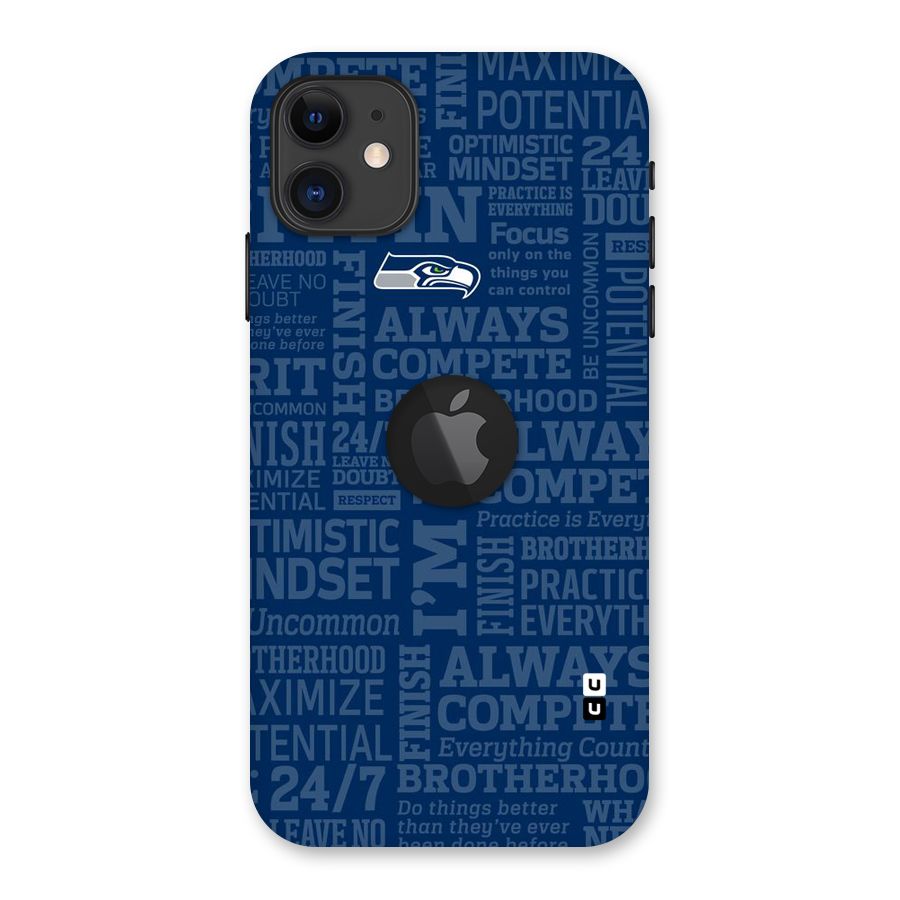 Optimistic Blue Back Case for iPhone 11 Logo Cut