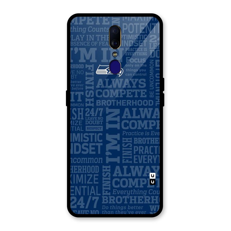Optimistic Blue Glass Back Case for Oppo F11