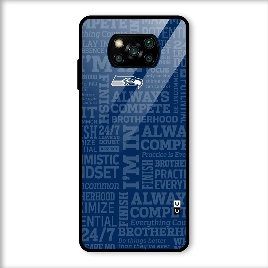 Optimistic Blue Glass Back Case for Poco X3