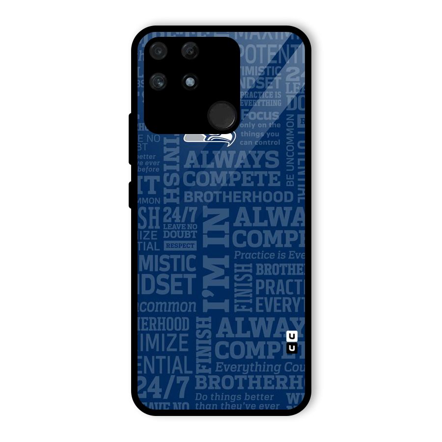 Optimistic Blue Glass Back Case for Realme Narzo 50A