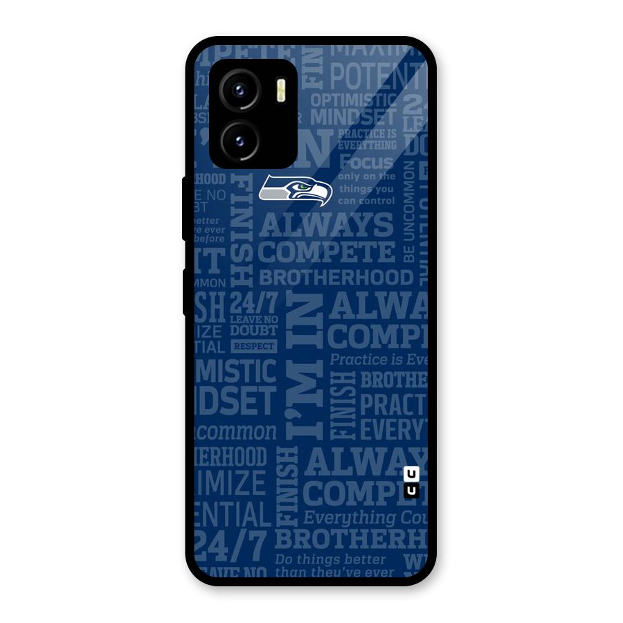 Optimistic Blue Glass Back Case for Vivo Y15s