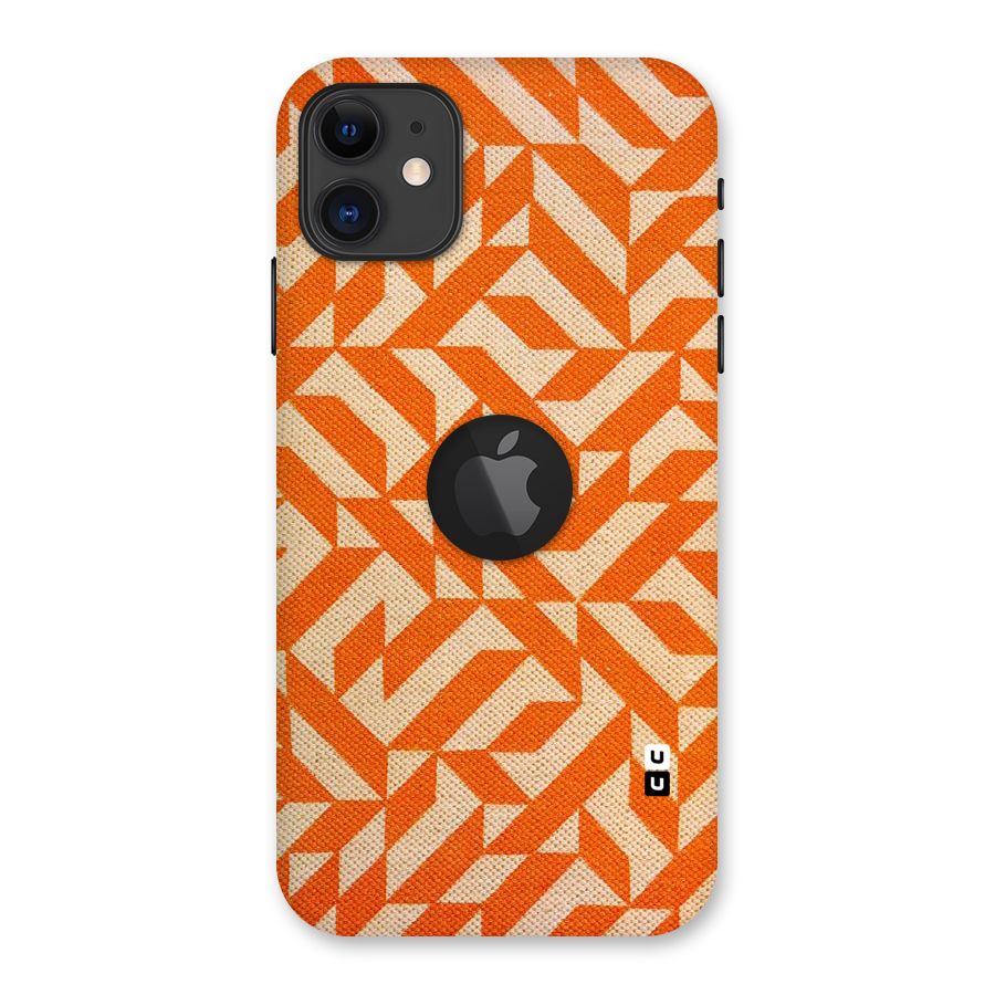 Orange Beige Pattern Back Case for iPhone 11 Logo Cut