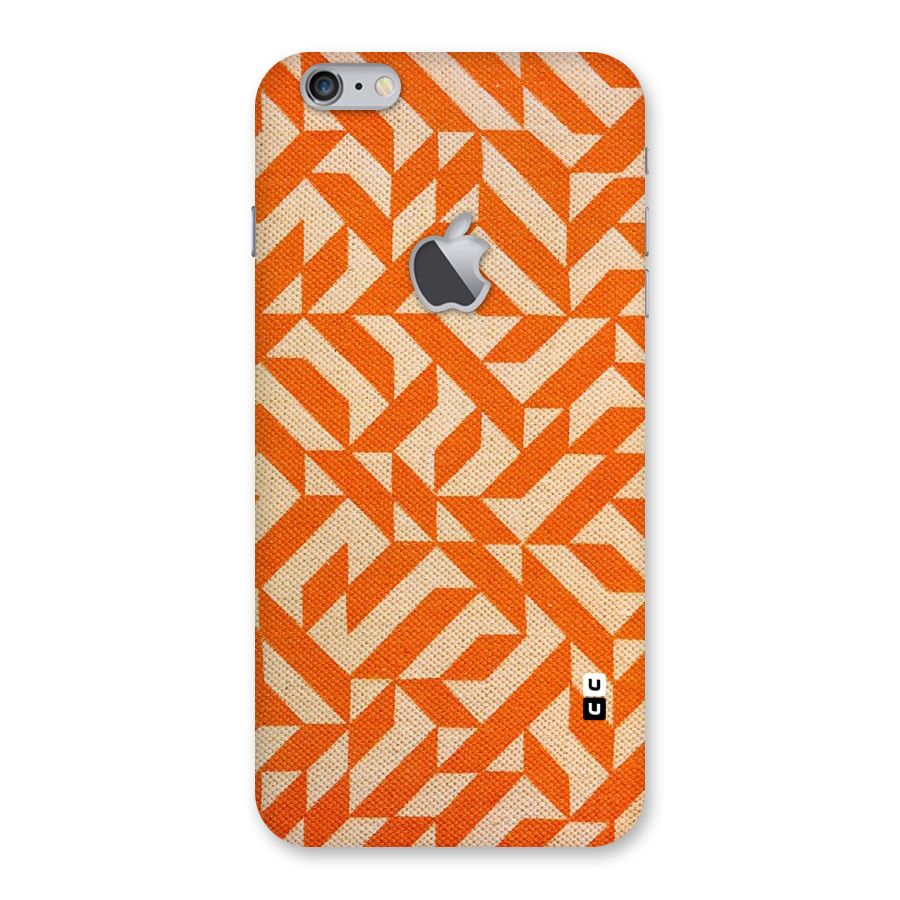 Orange Beige Pattern Back Case for iPhone 6 Plus 6S Plus Logo Cut