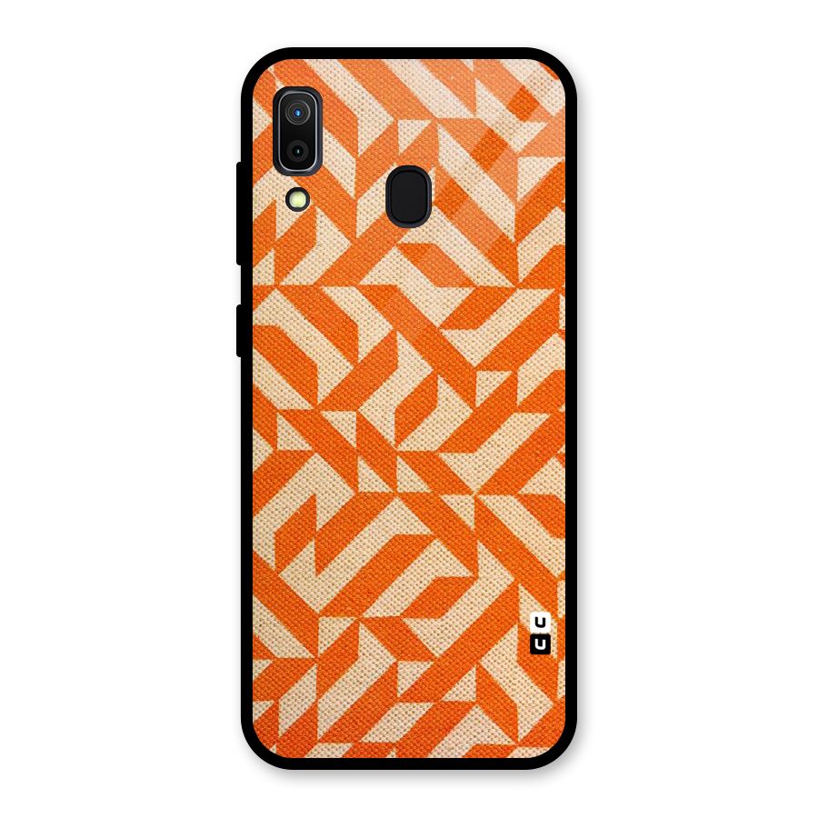 Orange Beige Pattern Glass Back Case for Galaxy A30