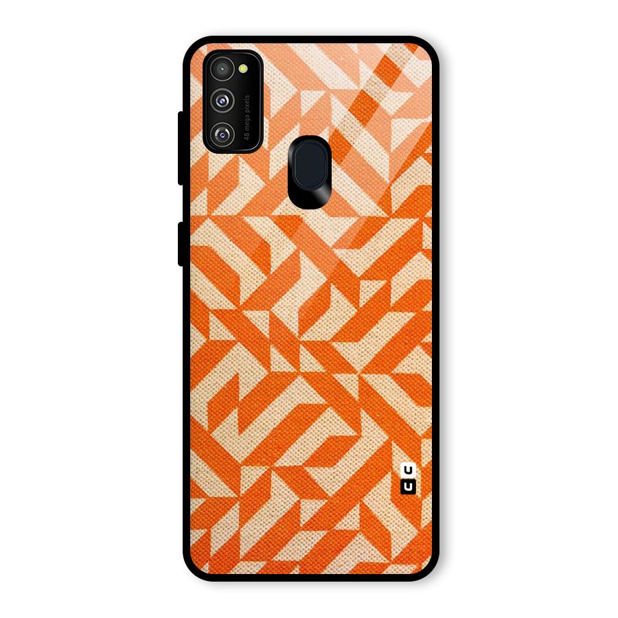 Orange Beige Pattern Glass Back Case for Galaxy M30s