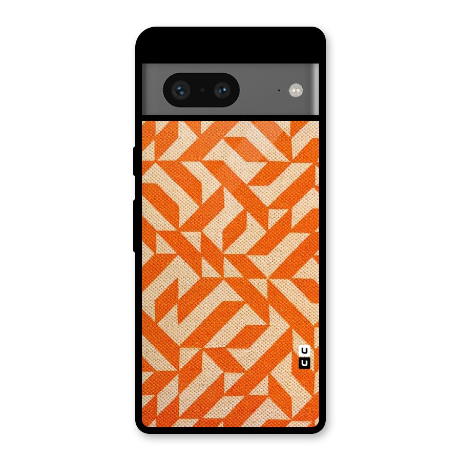 Orange Beige Pattern Glass Back Case for Google Pixel 7