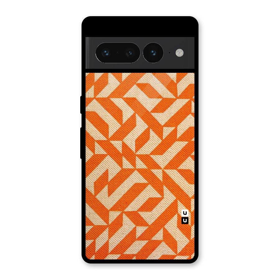 Orange Beige Pattern Glass Back Case for Google Pixel 7 Pro