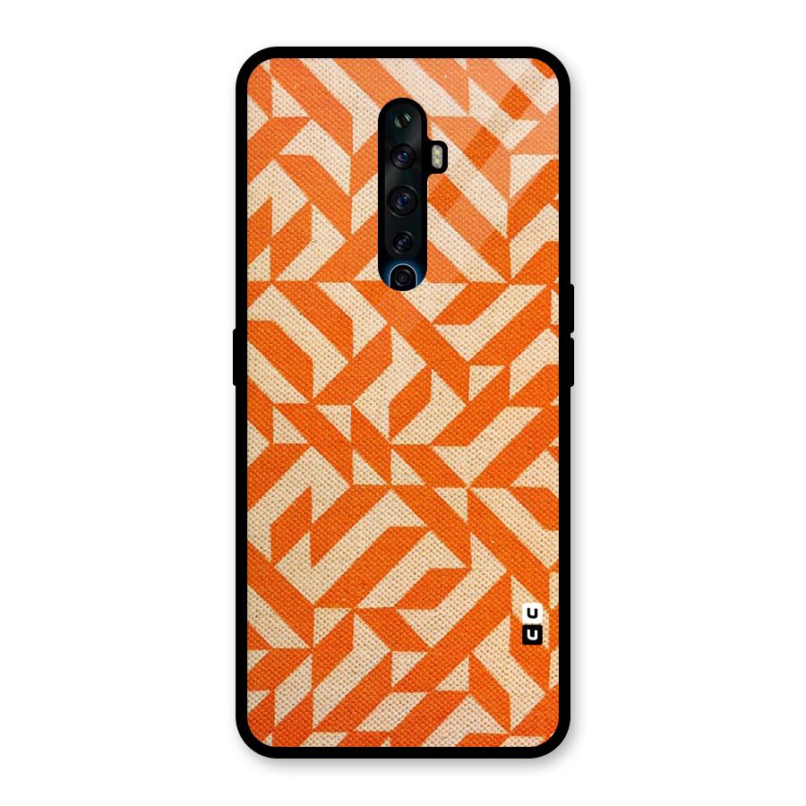 Orange Beige Pattern Glass Back Case for Oppo Reno2 F