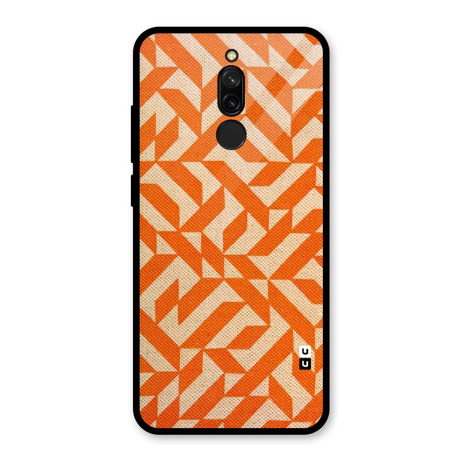 Orange Beige Pattern Glass Back Case for Redmi 8