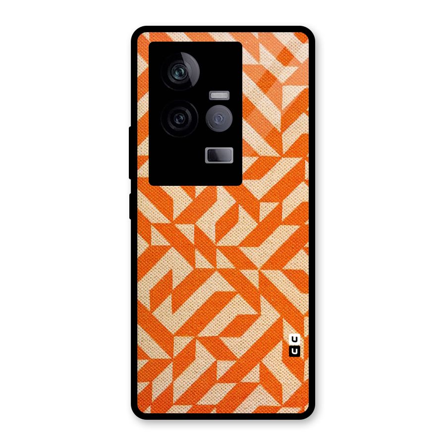 Orange Beige Pattern Glass Back Case for Vivo iQOO 11 5G