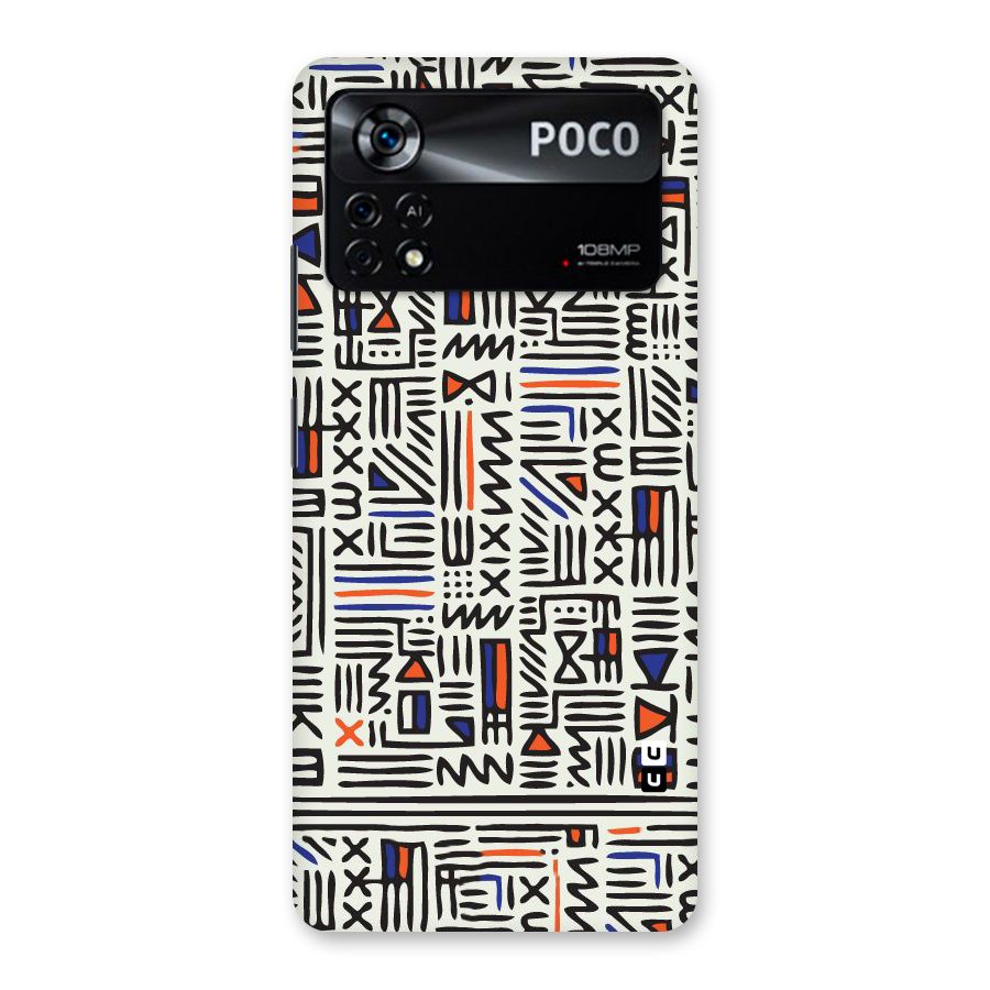Orange Blue Number Back Case for Poco X4 Pro 5G