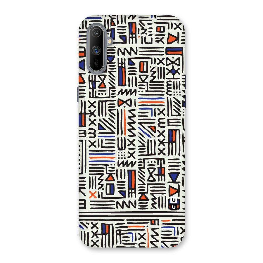Orange Blue Number Back Case for Realme C3